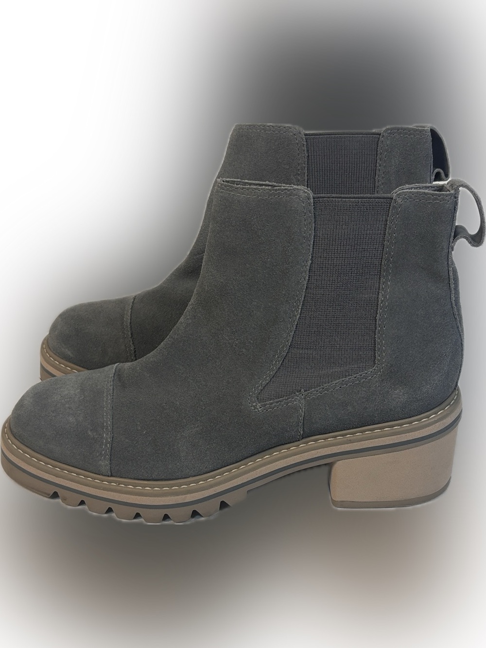 Bernardo Salem Suede Chelsea Boots Storm Gray Cap Toe Water Resistant Women's 10 - Picture 2 of 9